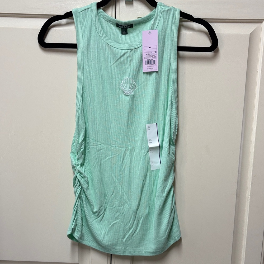 Wild fable Seafoam Green Shell Embroidered Tank Top. Bundle shipping to save!!